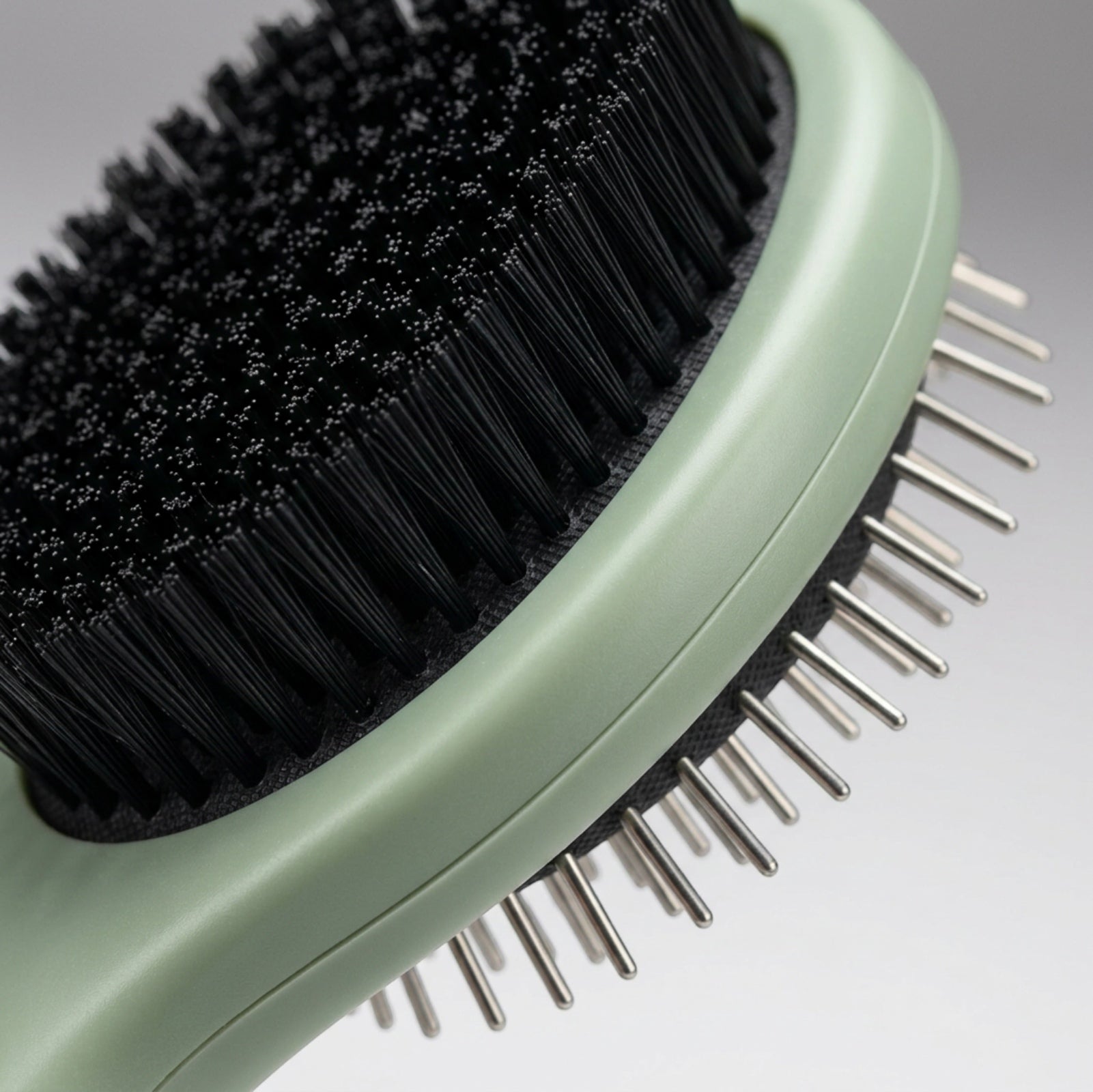 Zeoma Double-Sided Pet Grooming Brush 23 cm Sage - Detail view